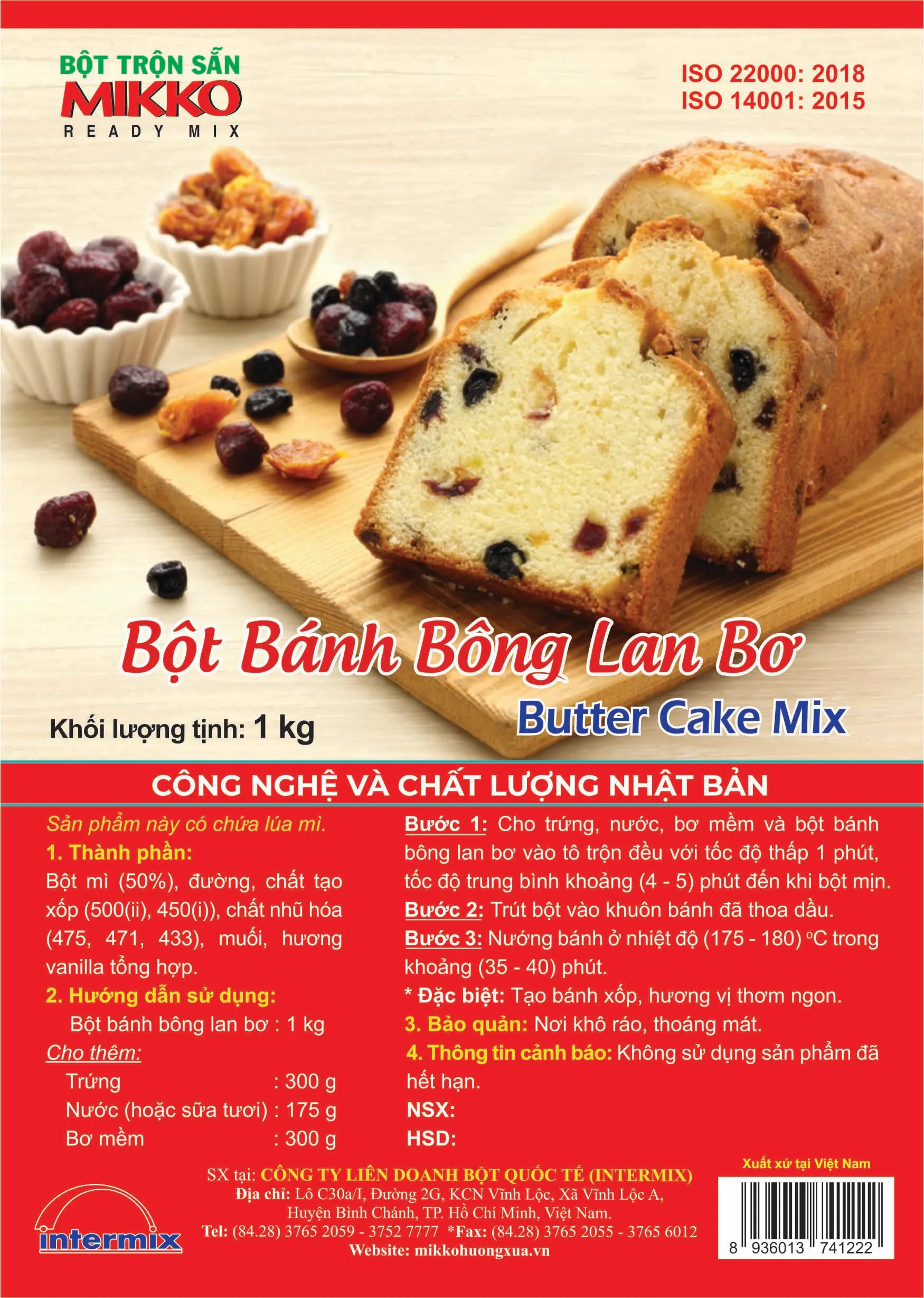 MIKKO – Bột bánh Butter cake