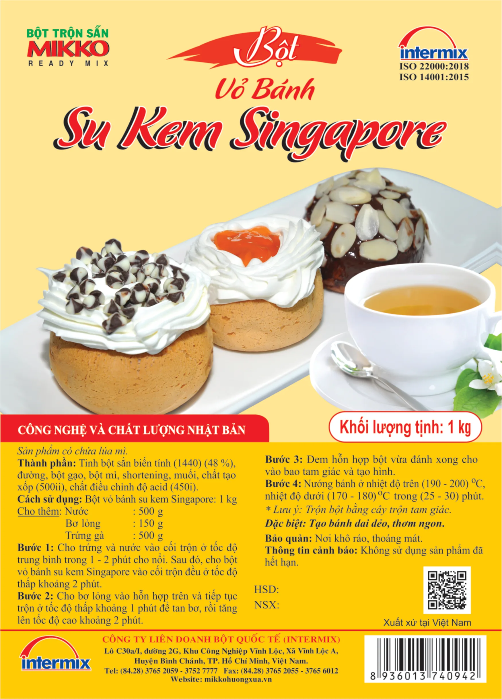 MIKKO – Bột vỏ bánh su kem Singapore